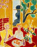 Henri Matisse Deux fillettes fond jaune et rouge oil painting